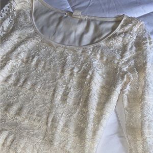 Forever 21 cream long sleeve lace dress